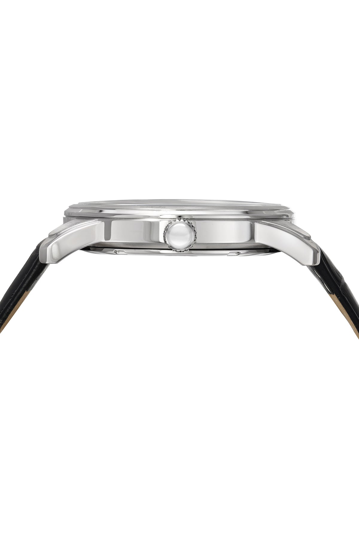 Porsamo Bleu Benedict Luxury Two Movements Men's Genuine Leather Band Watch, Silver, Black 1161ABEL