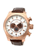 Porsamo Bleu Sydney G Luxury Men's Watch, Genuine Leather Band, Rose, Brown 232ASGL