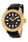 Porsamo Bleu Tommy Luxury Men's Watch, Genuine Leather Band, Gold, Black 631BTOL