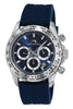 Porsamo Bleu Preston Sport Luxury Multifunction Men's Silicone Watch, Silver and Blue 1034APRR
