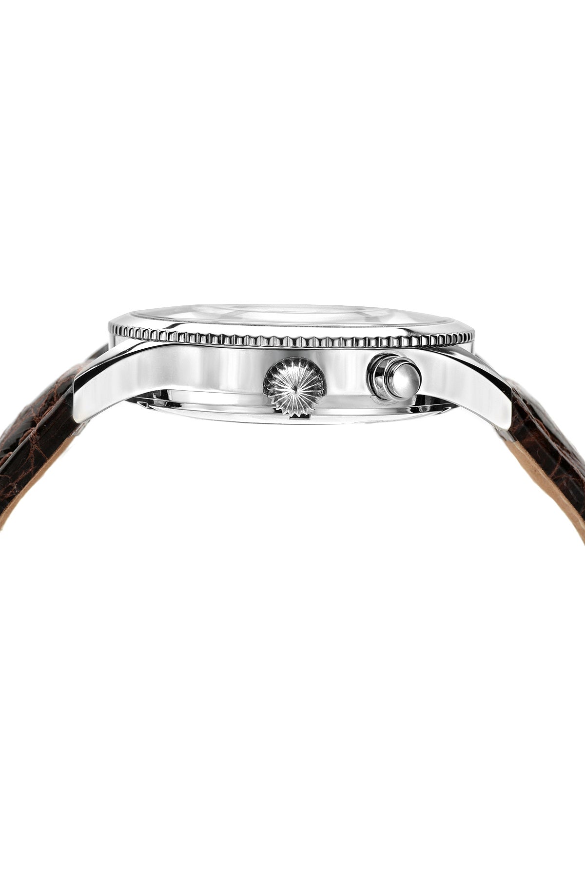 Porsamo Bleu Tourbillon Men's Luxury Watch, Genuine Leather Band, Silver, White, Brown 661ATBL