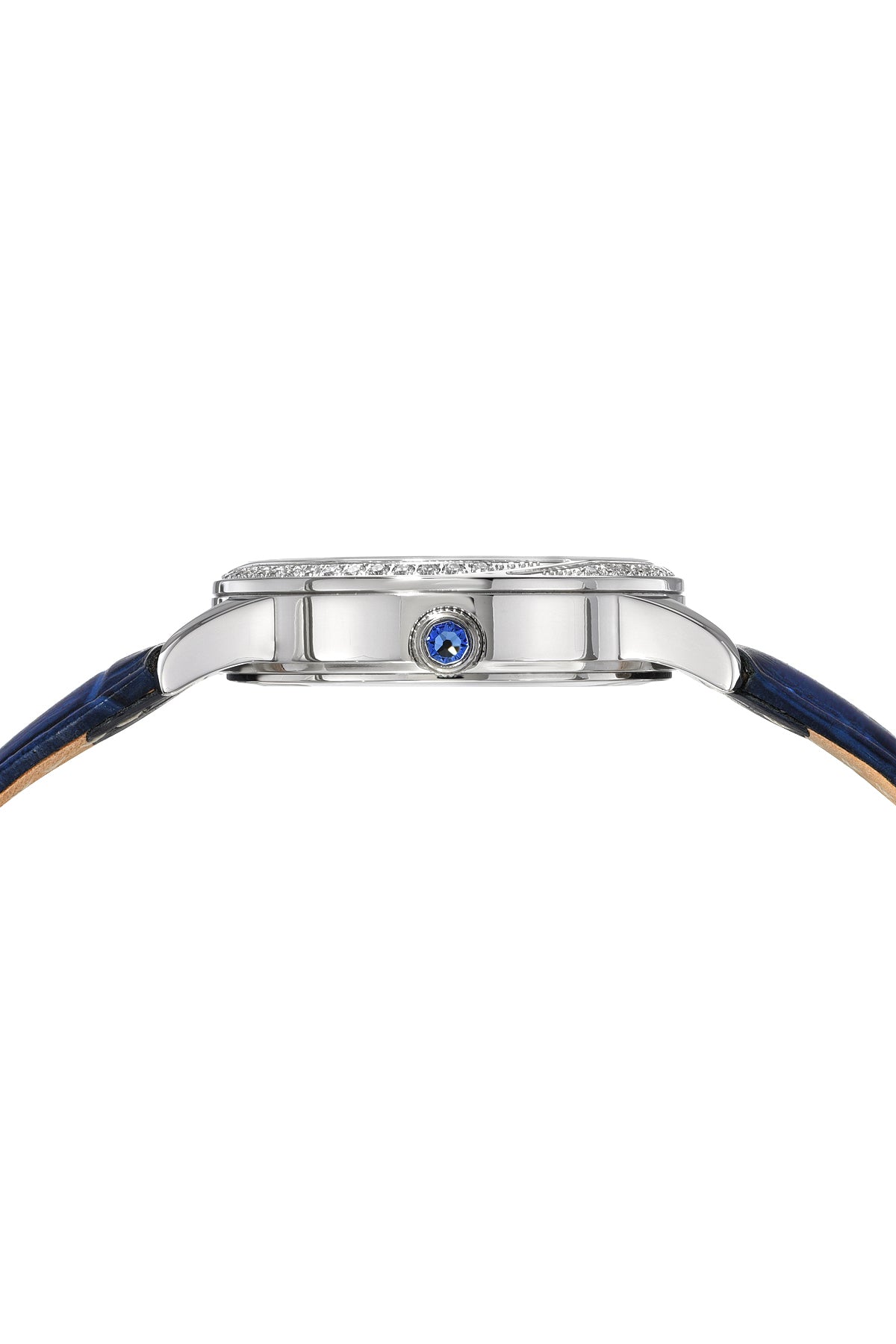 Porsamo Bleu Ruby Luxury Women's Genuine Leather Band Watch, Silver, Blue 1142ARUL