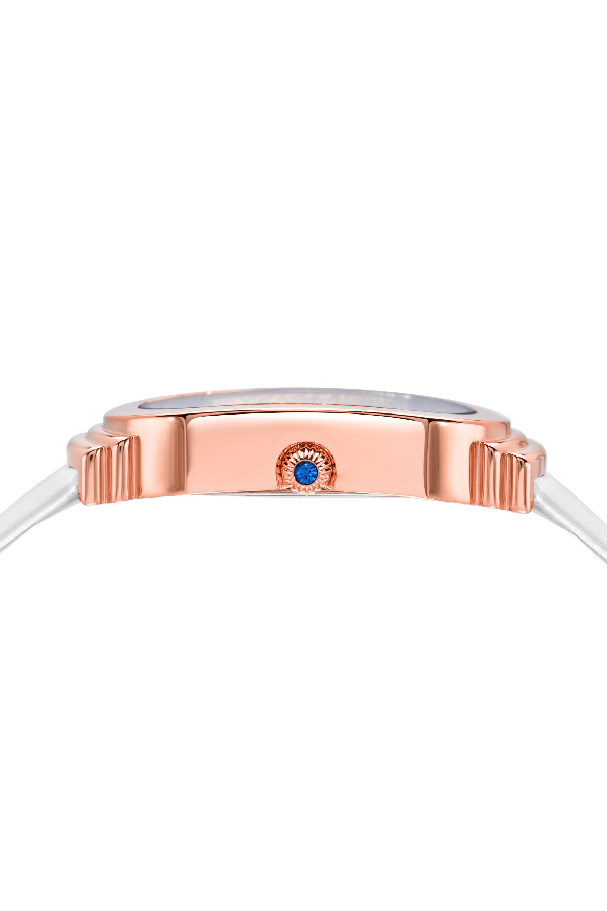 Porsamo Bleu Camille Luxury Women's Silk Covered Leather Watch, Rose, White 972ACAL
