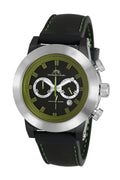 Porsamo Bleu Finley Luxury Chronograph Men's Watch, Silicone Strap, Silver, Black, Green 402CFIR