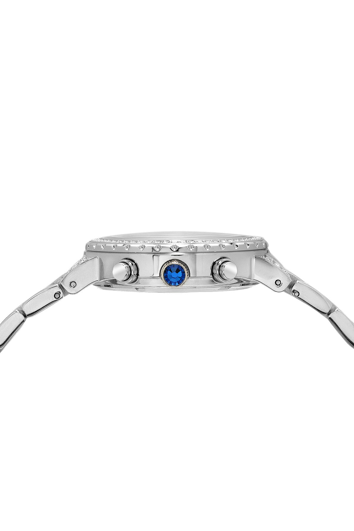 Porsamo Bleu Pilar Luxury Chronograph Women's Stainless Steel Watch, Silver, Blue 502APIS