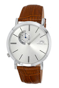 Porsamo Bleu Parker Luxury Men's Watch, Genuine Leather Band, Silver, Brown 831BPAL
