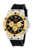 Porsamo Bleu Marcus luxury chronograph men's watch, silicone strap, gold, silver, black 651CMAR