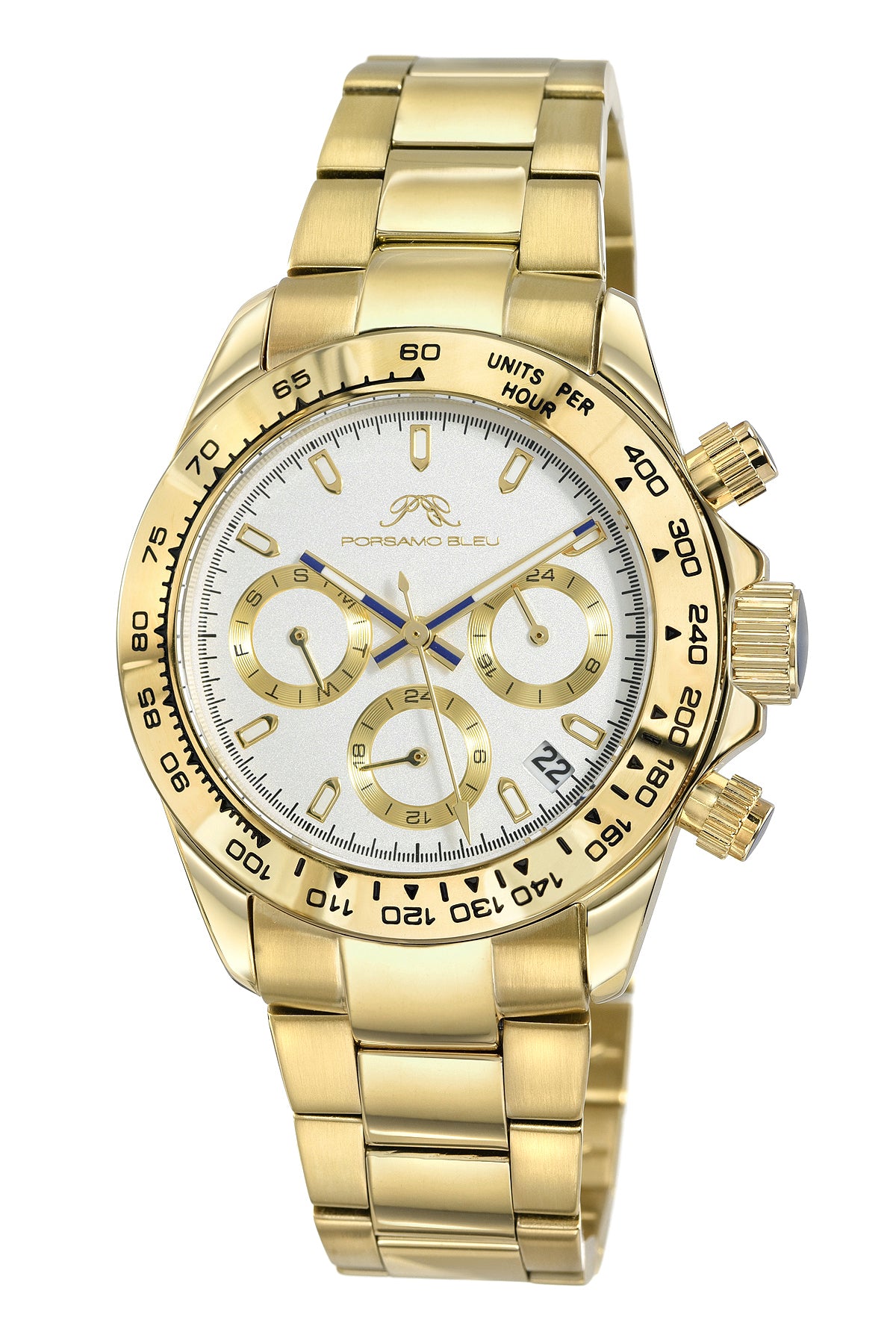 Porsamo Bleu Alexis Luxury Women's Watch Stainless Steel, Gold, White, 921BALS