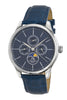 Porsamo Bleu Jonathan Luxury Men's Watch Genuine Leather Band, Silver, Blue, 911CJOL