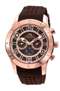 Porsamo Bleu Etienne Luxury Men's Watch, Silicone Strap, Rose, Brown 213BETR