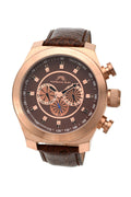 Porsamo Bleu Sydney G Luxury Men's Watch, Genuine Leather Band, Rose, Brown 232BSGL