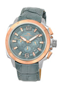 Porsamo Bleu Olivier Luxury Chronograph Men's Watch, Genuine Leather Band, Rose, Grey 322AOLL