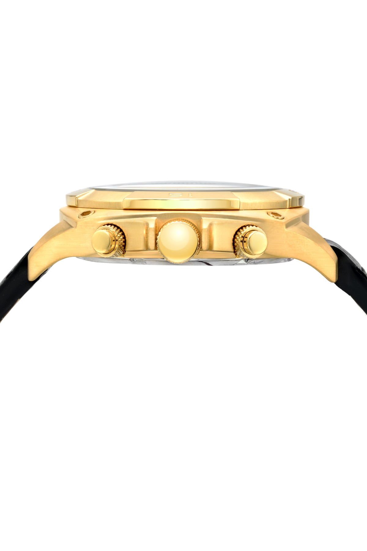 Porsamo Bleu Alex luxury men's watch, genuine leather band, gold, black 292AALL