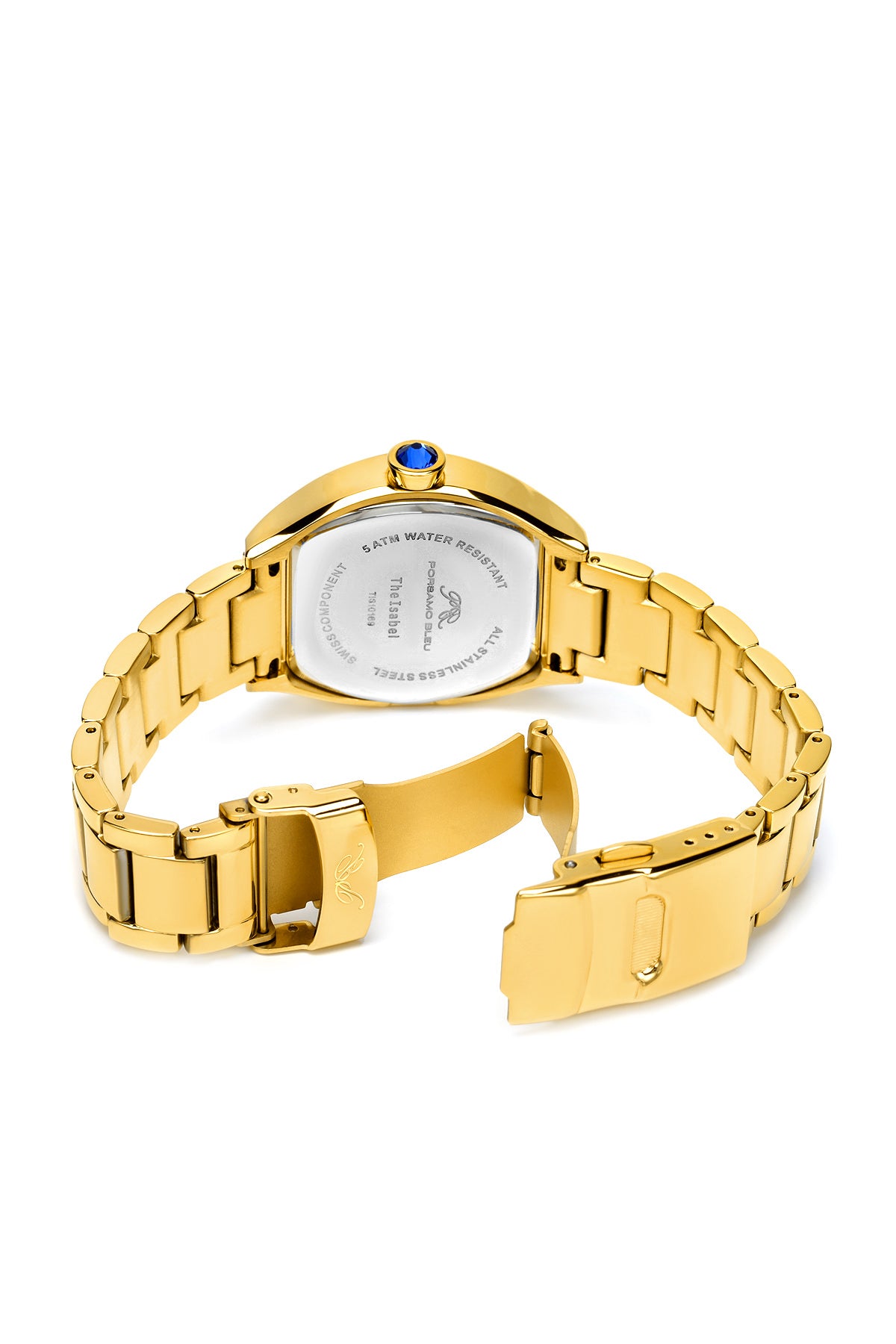 Porsamo Bleu Isabel luxury women's stainless steel watch, gold, white 182BISS