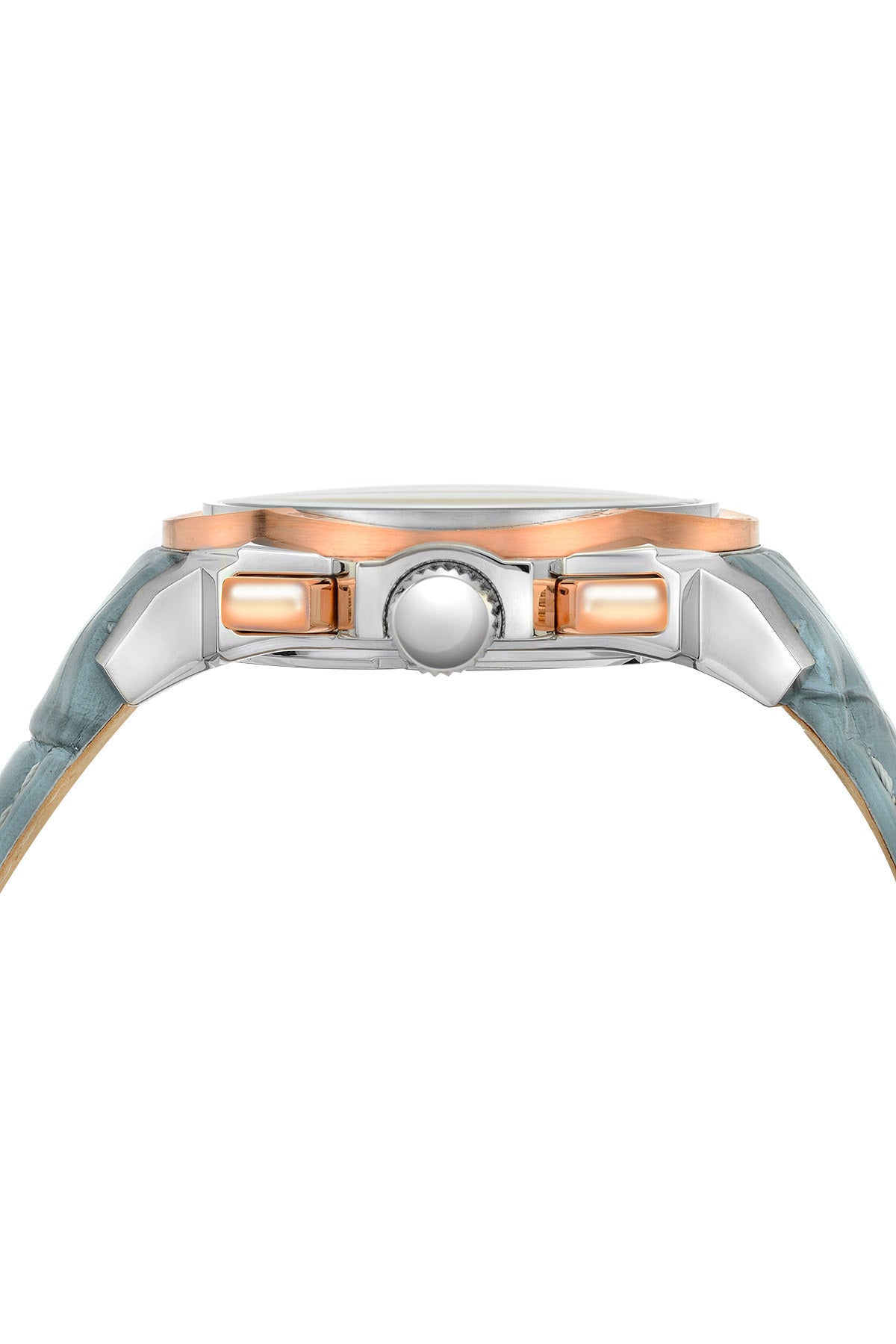 Porsamo Bleu Olivier luxury chronograph men's watch, genuine leather band, rose, grey 322AOLL
