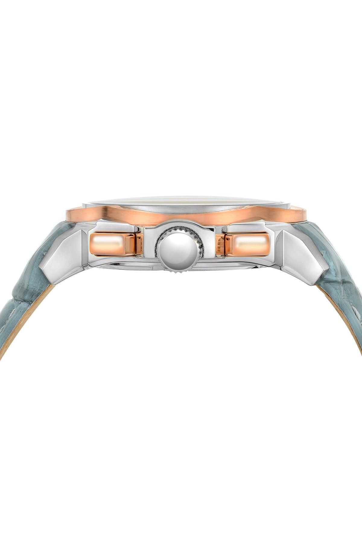 Porsamo Bleu Olivier Luxury Chronograph Men's Watch, Genuine Leather Band, Rose, Grey 322AOLL