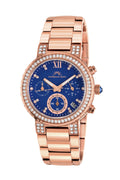 Porsamo Bleu Pilar Luxury Chronograph Women's Stainless Steel Watch, Rose, Blue 502CPIS