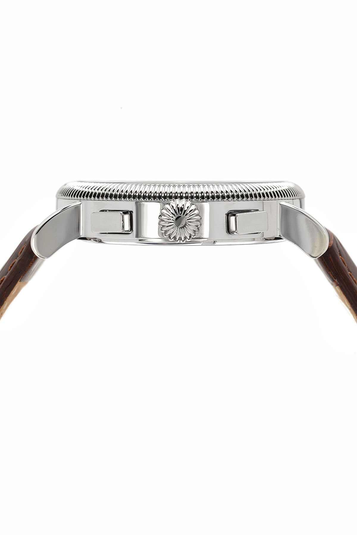 Porsamo Bleu Phileas Luxury Chronograph Men's Watch, Genuine Leather Band Silver, Brown 471APHL