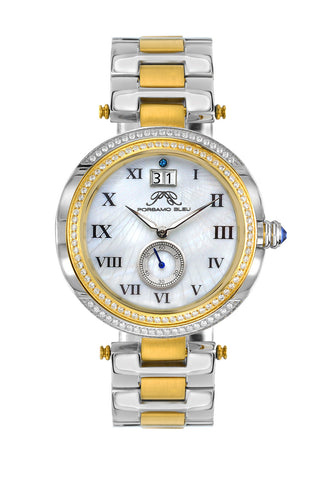 Porsamo Bleu South Sea Crystal Luxury Women's Stainless Steel Watch, Silver, Gold 104FSSC