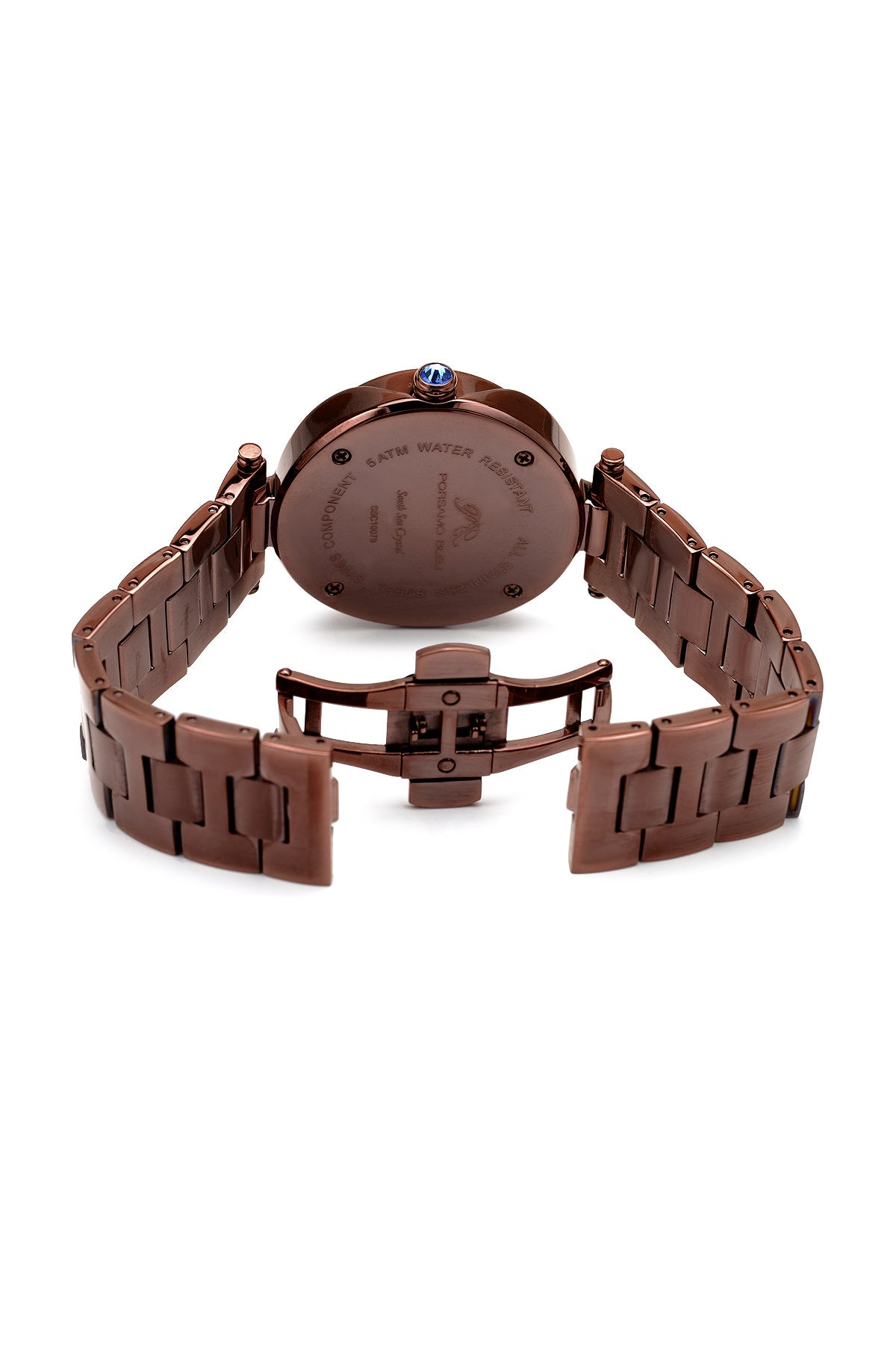 Porsamo Bleu South Sea Crystal Luxury Women's Stainless Steel Watch, Brown 104DSSC