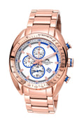 Porsamo Bleu Julien Luxury  Chronograph Men's Stainless Steel Watch, Rose, White, Blue 273AJUS