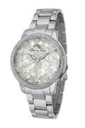 Porsamo Bleu Evelyn Luxury Topaz Women's Stainless Steel Watch, Silver, White 761AEVS
