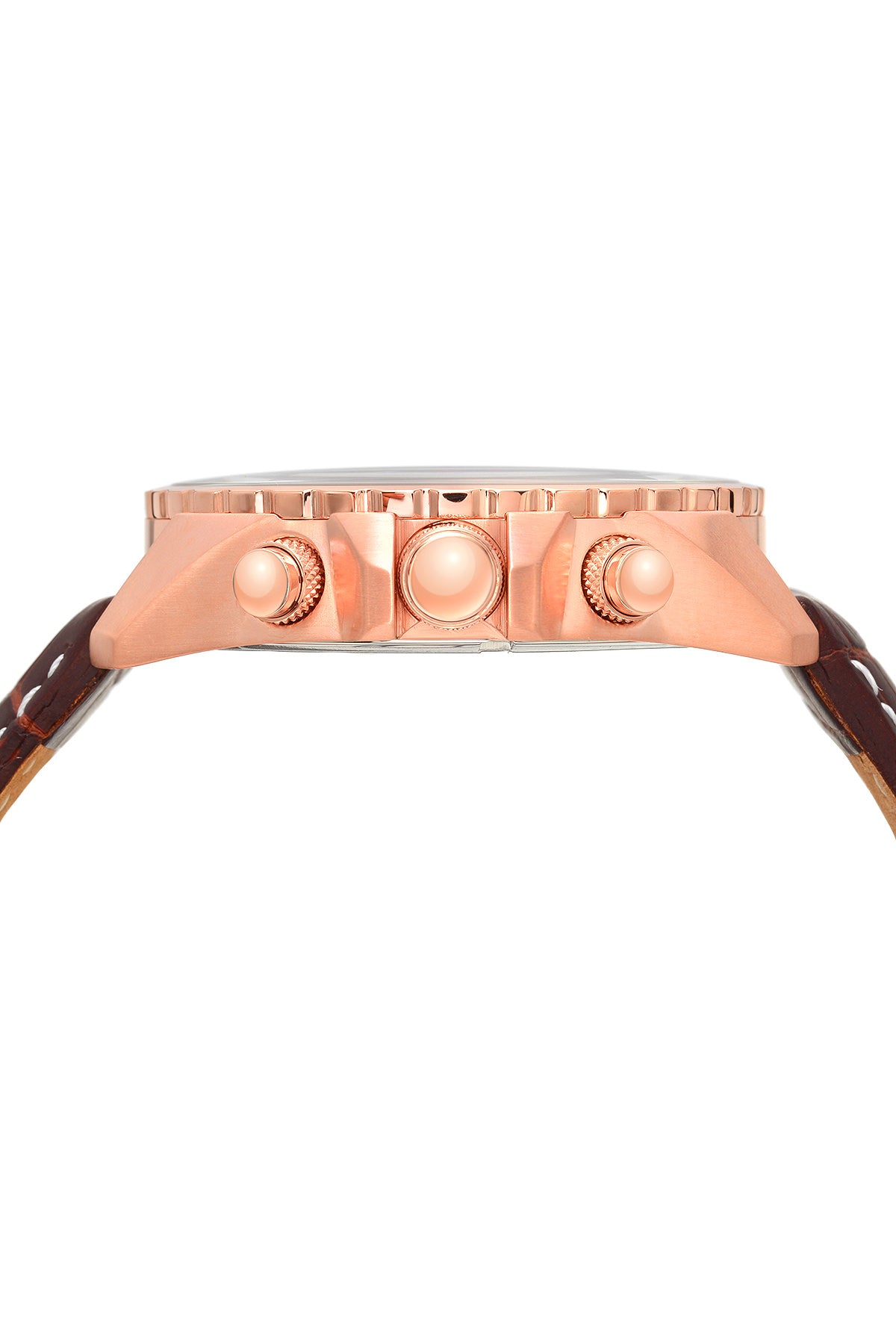 Porsamo Bleu Martin luxury  chronograph men's watch, genuine leather band, rose, brown 351AMAL