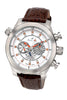 Porsamo Bleu Sydney luxury men's watch, genuine leather band, silver, brown 161BSYL