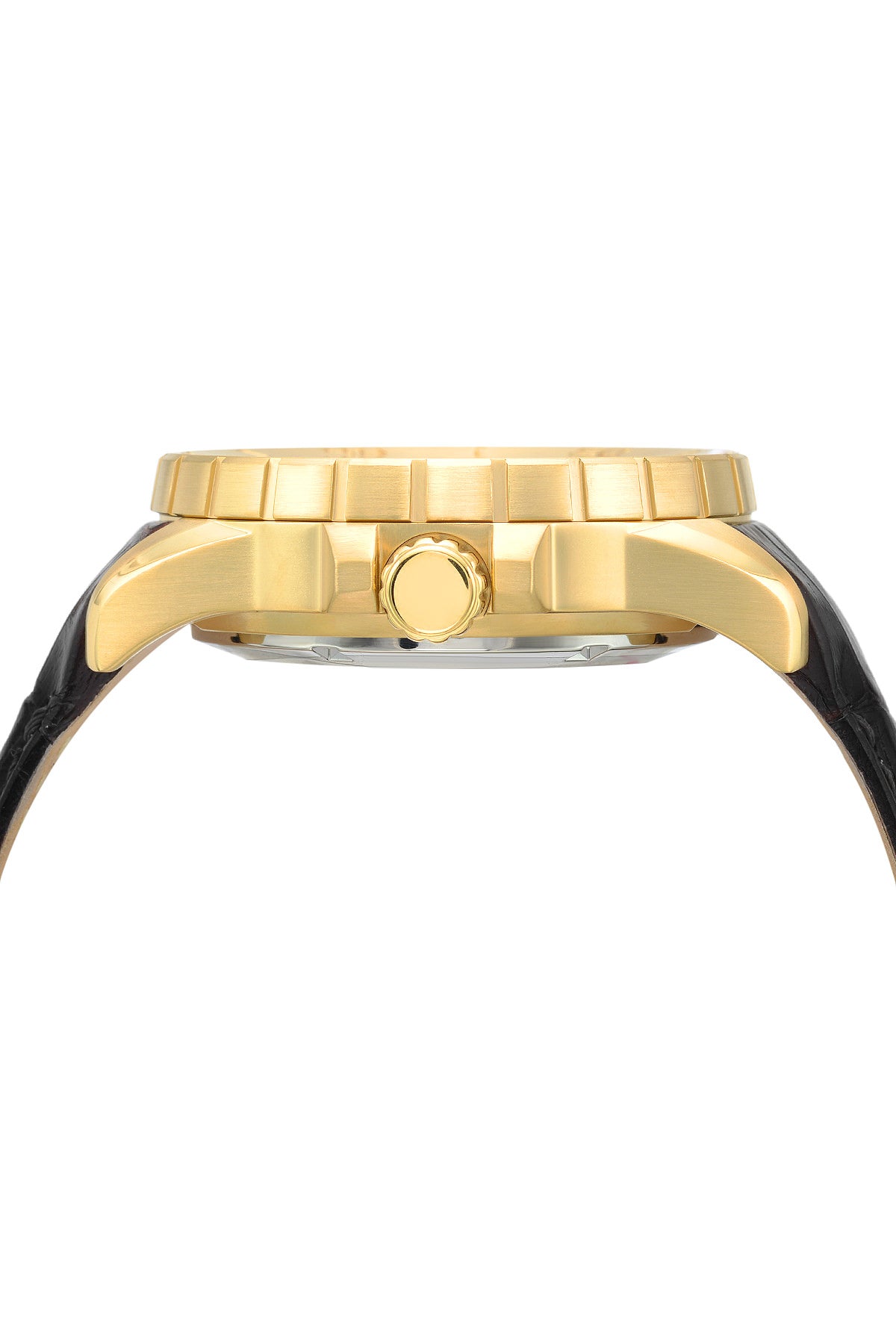 Porsamo Bleu Tommy Luxury Men's Watch, Genuine Leather Band, Gold, Black 631BTOL
