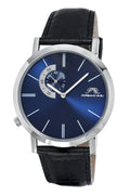 Porsamo Bleu Parker Luxury Men's Watch, Genuine Leather Band, Silver, Black, Blue 832CPAL