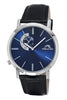 Porsamo Bleu Parker luxury men's watch, genuine leather band, silver, black, blue 832CPAL