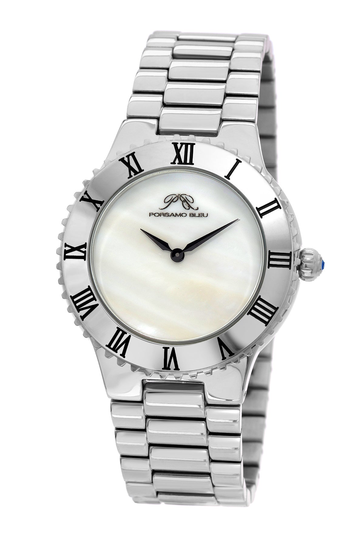 Porsamo Bleu Lexi luxury women's stainless steel watch, silver tone 941ALES