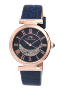 Porsamo Bleu Coco Luxury Automatic Women's Watch, Genuine Leather Band, Rose, Blue 812CCOL