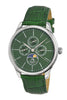 Porsamo Bleu Jonathan Luxury Men's Watch Genuine Leather Band, Silver, Green, 911DJOL