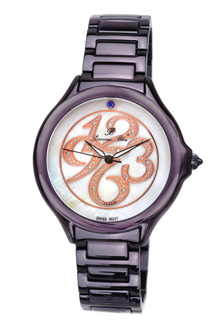 Porsamo Bleu Paris luxury diamond women's stainless steel watch, purple 132CPAS
