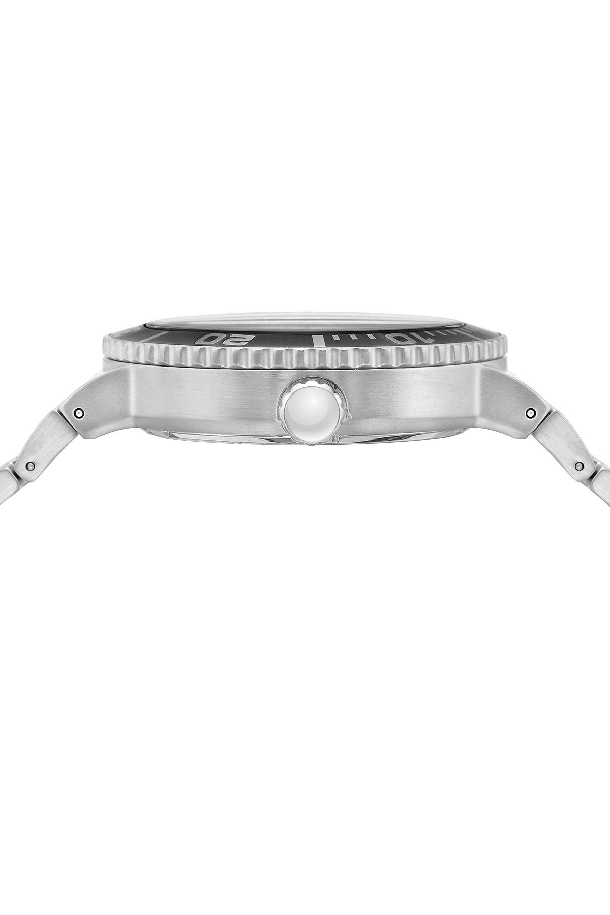 Porsamo Bleu Sebastian luxury men's stainless steel watch, silver, black 461ASES