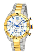 Porsamo Bleu Taylor Luxury Chronograph Men's Stainless Steel Watch, Silver, Gold 621DTAS