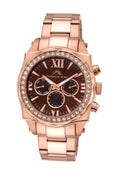 Porsamo Bleu Milan Crystal Luxury Women's Stainless Steel Watch, Swarovski® Crystals, Rose, 038CMCS