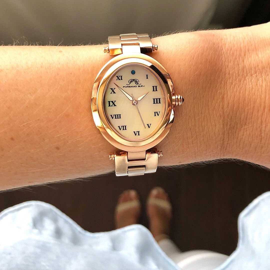 Porsamo Bleu South Sea Oval Luxury Women's Stainless Steel Watch, Rose 105ASSO