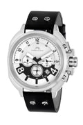 Porsamo Bleu Connor Luxury Chronograph Men's Watch, Genuine Leather Band, Silver, Black 422ACOL