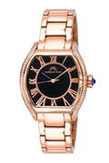 Porsamo Bleu Isabel Luxury Women's Stainless Steel Watch, Crystals, Rose, Black 183CISS