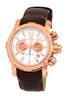 Porsamo Bleu Antonio luxury chronograph men's watch, genuine leather band, rose, brown 611CANL