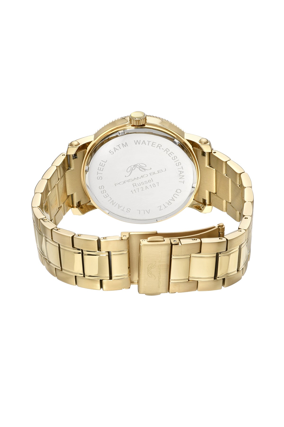 Porsamo Bleu Russel Luxury Multi Function Men's Stainless Steel Watch, Silver, Gold 1172ARUS