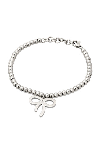 Bead bracelet with diamond set bow charm 2003BS