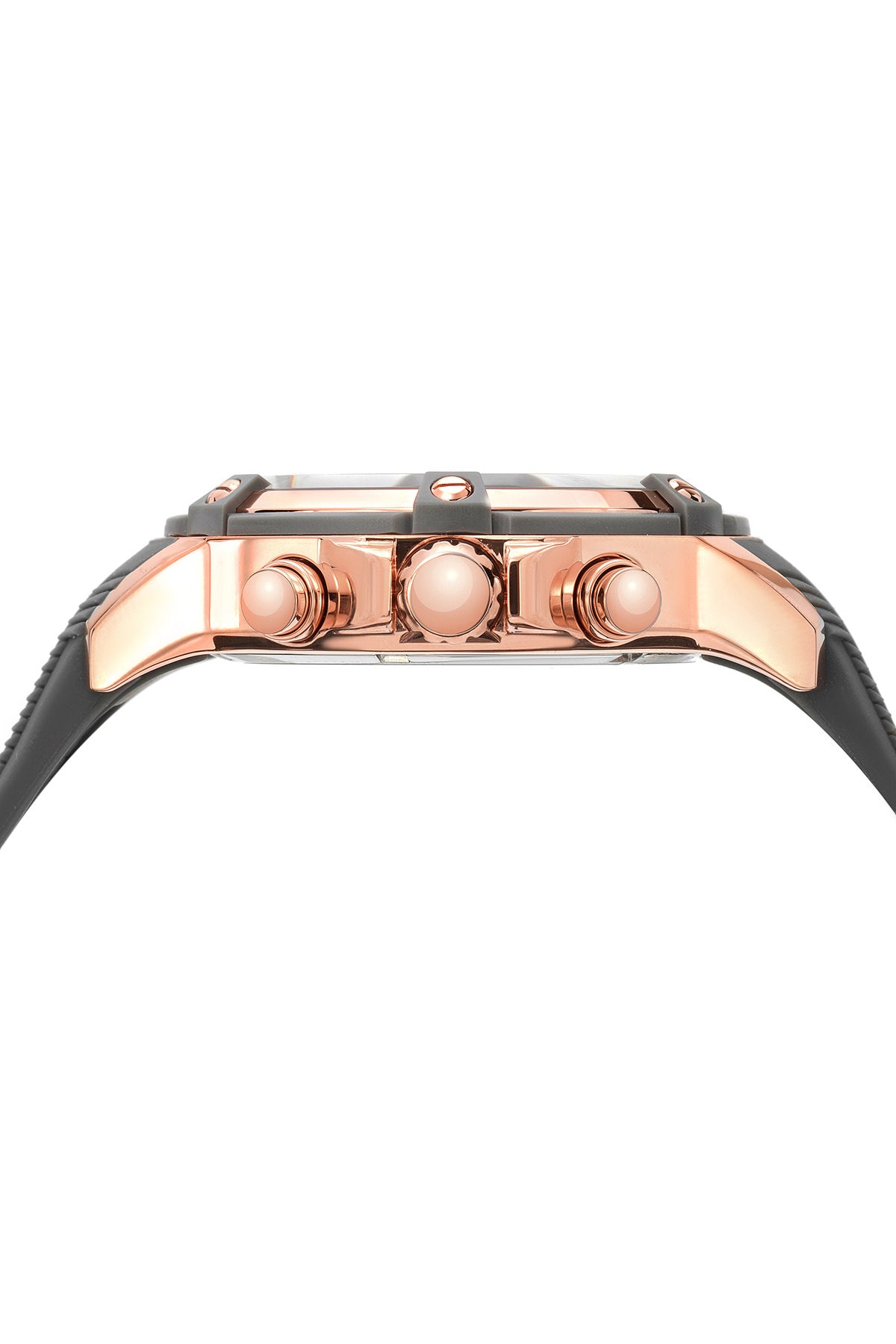 Porsamo Bleu Stavros luxury chronograph men's watch, silicone strap, rose, grey 481ASTR