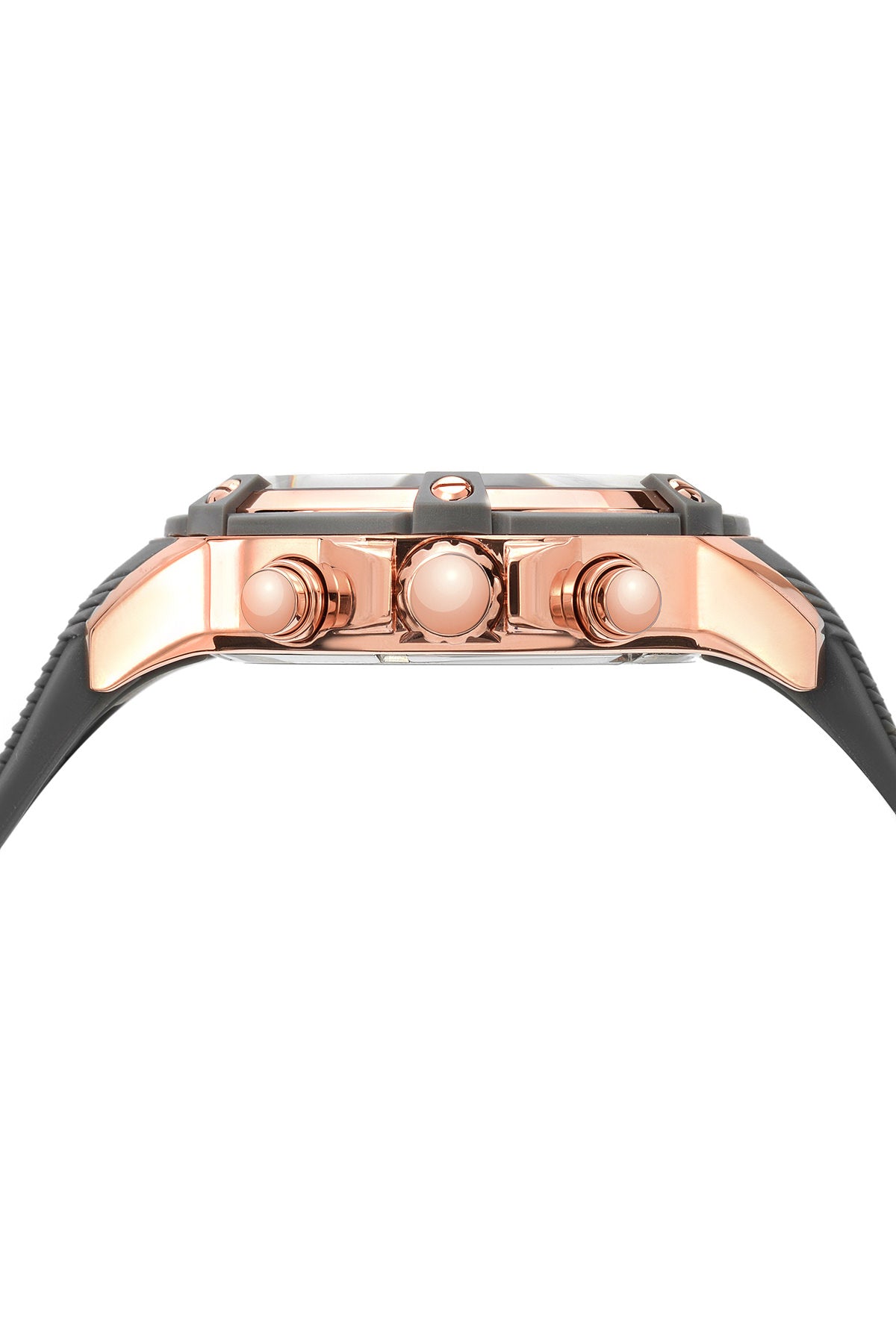 Porsamo Bleu Stavros Luxury Chronograph Men's Watch, Silicone Strap, Rose, Grey 481ASTR