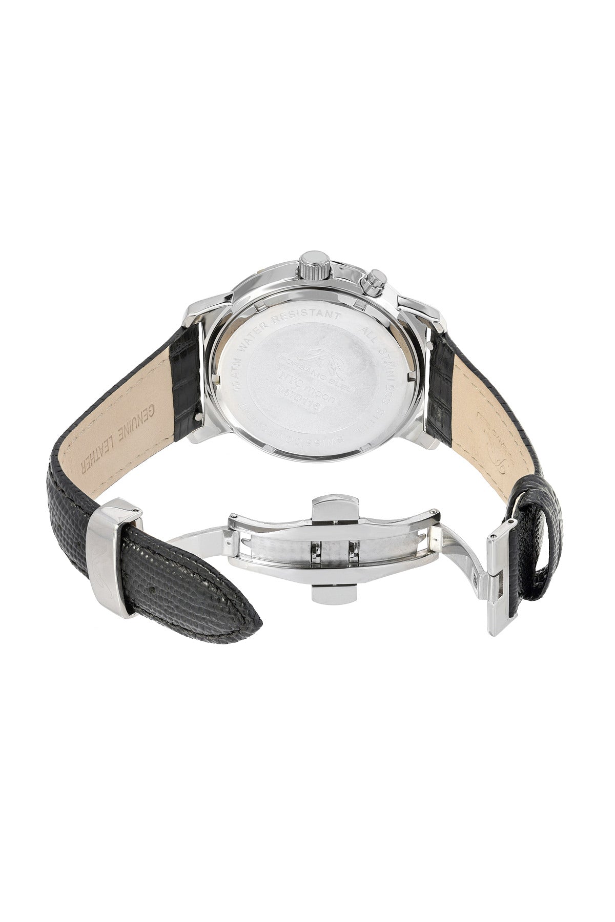 Porsamo Bleu NYC Moon Luxury Men's Watch, Genuine Leather Band, Gold, Silver, Black 057DNYL