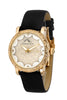 Porsamo Bleu Genevieve Luxury Topaz Women's Watch Satin Leather Watch, Gold, Black 681BGEL