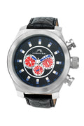 Porsamo Bleu Sydney G Luxury Men's Watch, Genuine Leather Band, Silver, Black 233ASGL