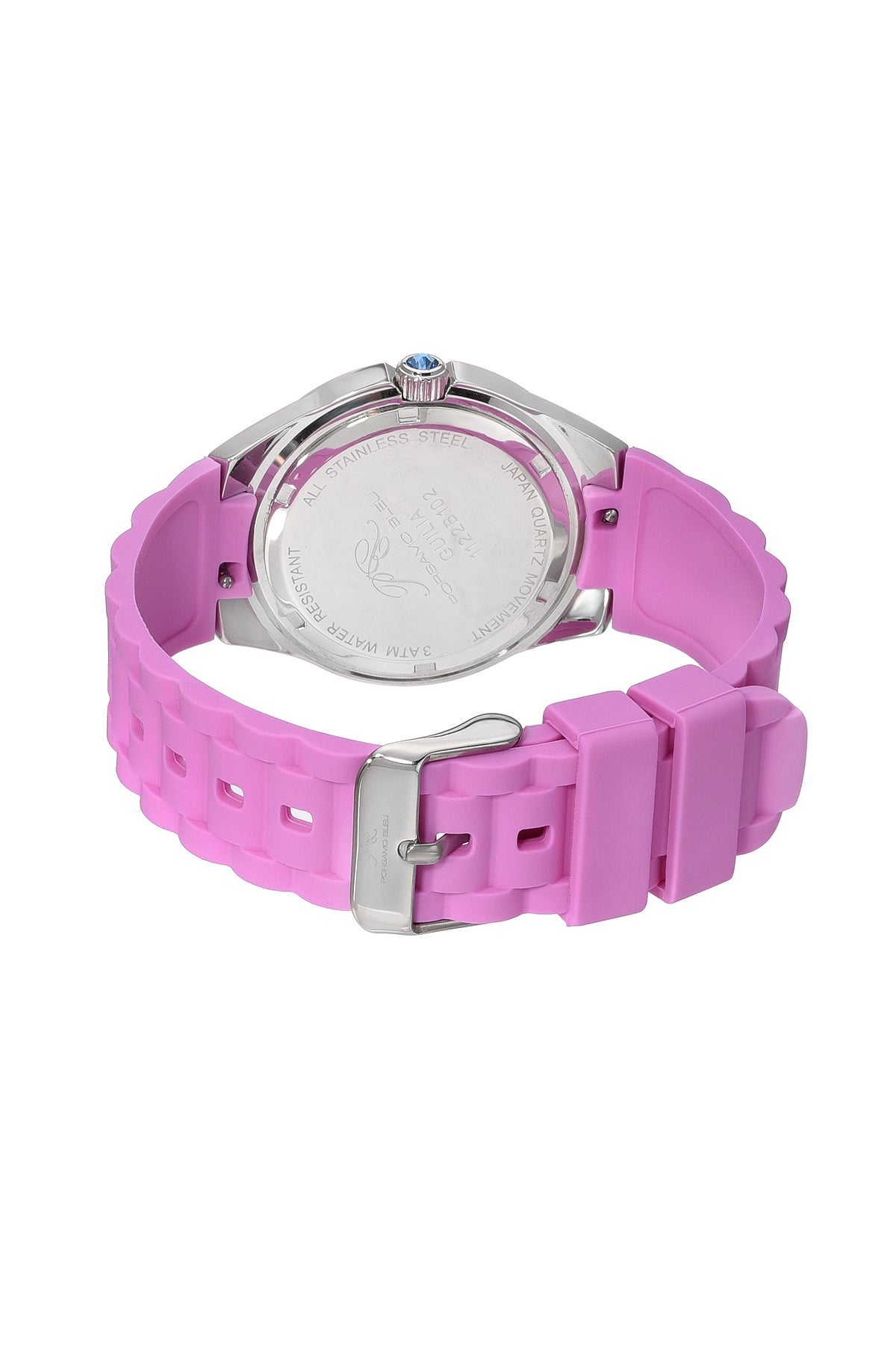 Porsamo Bleu Guilia Luxury Women's Silicone Strap Watch, Interchangeable Bands, Silver, White, Purple 1122BGUR